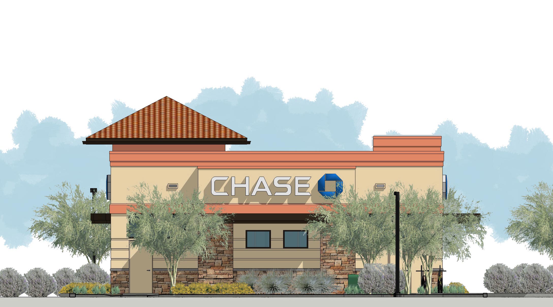 Chase Bank Pima Frank Lloyd Wright Elevation